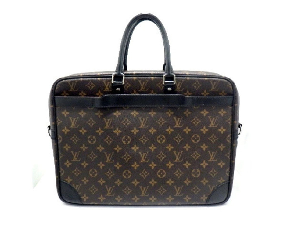 LOUIS VUITTON Business Bag Port Voyage Monogram Macassar Brown